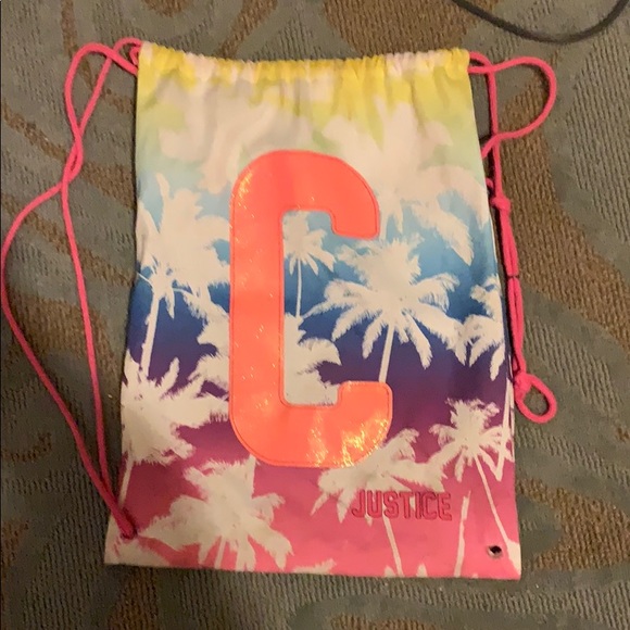 justice drawstring bag